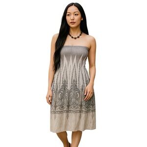 Anthropologie Dress Convertible OS Brown Tan Lapis Fairy vacation summer light